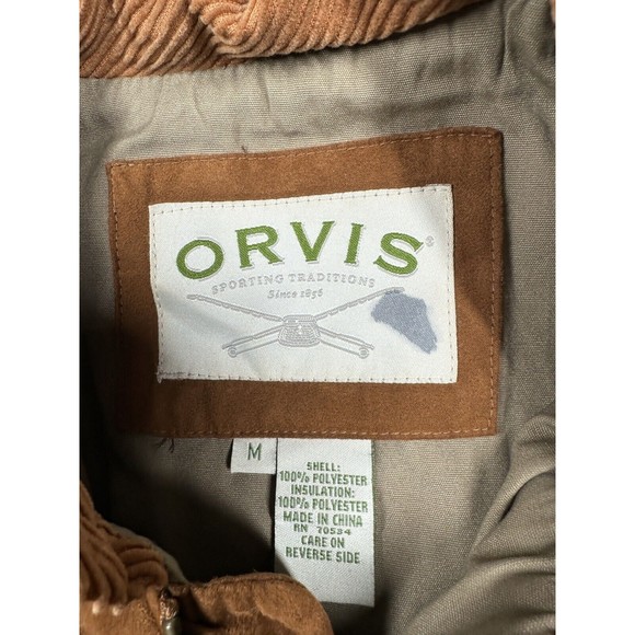 Orvis Insulated Faux Suede Vest Men's Size Medium Fishing Hunting Outdoor Brown - Picture 2 of 9